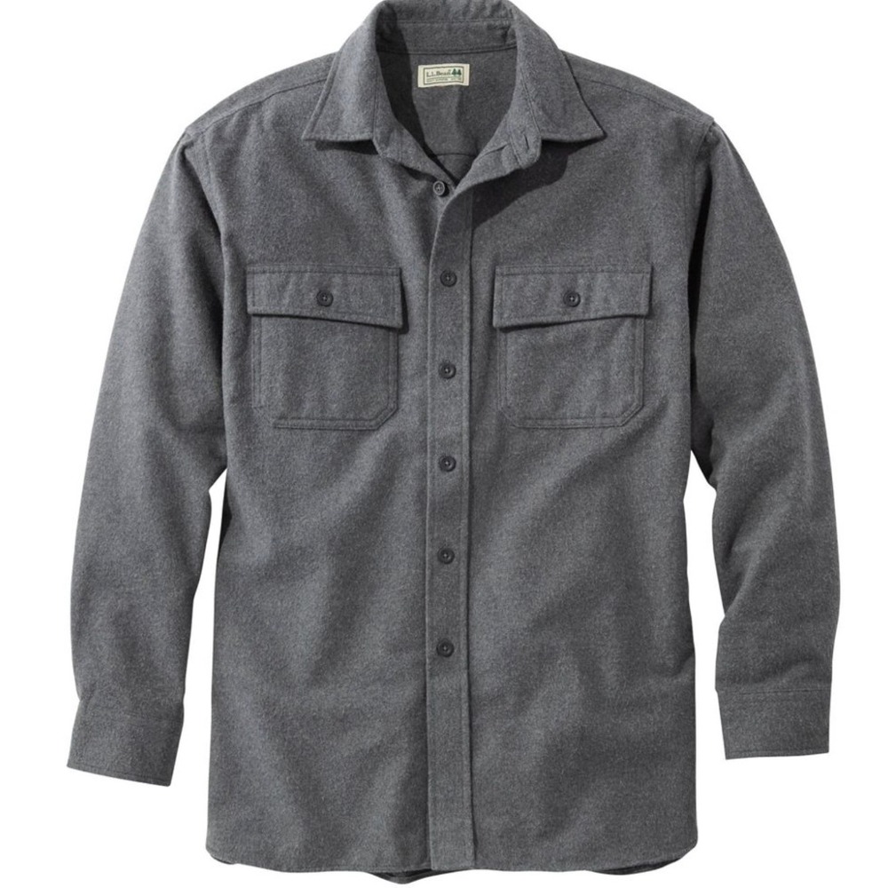 L.L. Bean Men's Outdoor Flannel Gorpcore Chamois Shirt, Traditional Fit SZ L